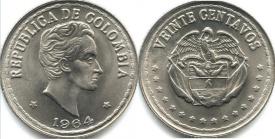 Columbia 1964 - 20 cents, circulata