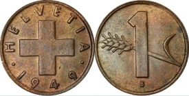 Elvetia 1949 - 1 rappen, circulata