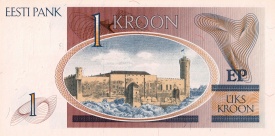Estonia 1992 - 1 kroon, circulata - Img 2