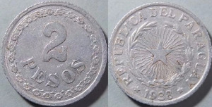 Paraguay 1938 - 2 pesos, circulata