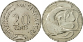 Singapore 1981 - 20 cents, circulata