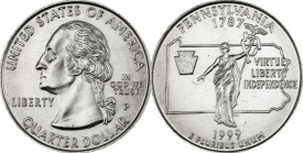 SUA 1999D - 25 cents, circulata - Pennsylvania
