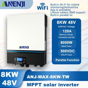 Invertor solar MPPT hibrid off-grid 8KW 48VDC 220VAC kit paralel 2 ...