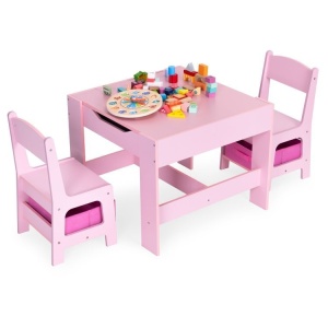 Dečiji set sto i 2 stolice sa tablom za pisanje Pink ECOTOYS - Img 3