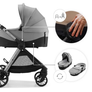 KINDERKRAFT KOLICA ZA BEBE SET 3U1 VESTO 2 GREY - Img 8