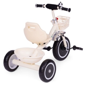 Tricikl sa neklizajućim rukohvatima, zvoncem i korpom, Beige, ECOTOYS - Img 7