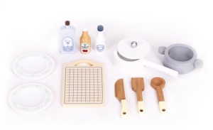 Dečija kuhinja – Rerna, mašina za pranje veša, mikrotalasna i 12 dodataka – ECOTOYS - Img 8