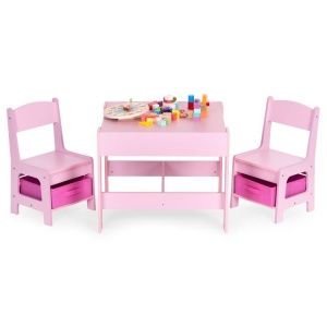 Dečiji set sto i 2 stolice sa tablom za pisanje Pink ECOTOYS - Img 4