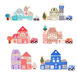 DRVENE EDUKATIVNE KOCKE CITY SA PODLOGOM 115 KOMADA - Img 5