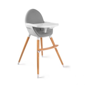 KINDERKRAFT HIGH STOLICA ZA HRANJENJE 2U1 FINI GREY