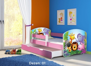 Krevet za decu Pink sa fiokom 180x80 acma 2 01