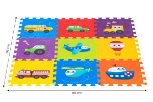 PODLOGA ZA IGRU PUZZLE VEHICLES 9 ELEMENATA 86x86CM IPLAY - Img 6