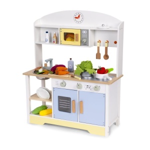 Dečija kuhinja – Rerna, mašina za pranje veša, mikrotalasna i 12 dodataka – ECOTOYS - Img 5