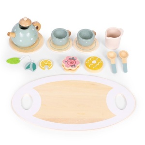 Drveni set za čaj – čajnik, šoljice, 14 delova – ECOTOYS - Img 11