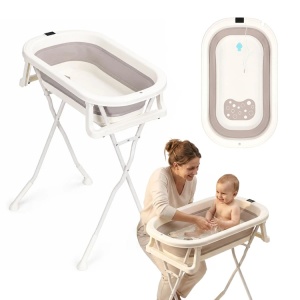 Sklopiva kadica za bebe sa postoljem, odvodom i LCD termometrom – ECOTOYS - Img 2