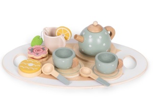 Drveni set za čaj – čajnik, šoljice, 14 delova – ECOTOYS - Img 8