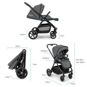 Kidnort Alskar kolica za bebe set 2u1 grey - Img 10