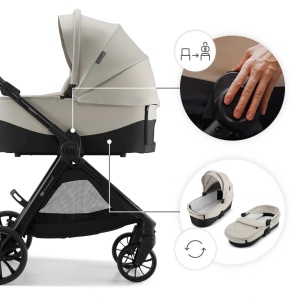 KINDERKRAFT KOLICA ZA BEBE SET 3U1 VESTO 2 BEIGE - Img 8