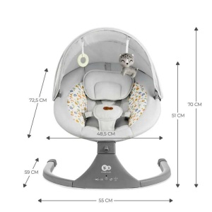 KINDERKRAFT STOLICA ZA LJULJANJE LUMI 2 LIGHT GRAY - Img 4