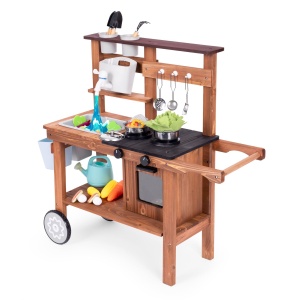 Spoljna drvena kuhinja sa dodacima za igru u pesku i blatu 04 - ECOTOYS - Img 2