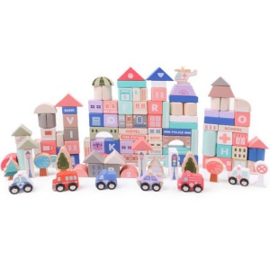 DRVENE EDUKATIVNE KOCKE CITY SA PODLOGOM 115 KOMADA - Img 12