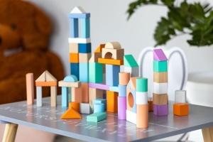Drvene kocke 100 komada sa kanticom i sorterom ECOTOYS - Img 6