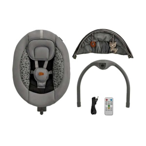 KINDERKRAFT STOLICA ZA LJULJANJE LUMI 2 DARK GRAY - Img 2