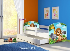 KREVET ZA DECU WHITE SA FIOKOM 140X70 ACMA 2 02