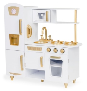 Velika drvena kuhinja za decu white and gold - Img 3