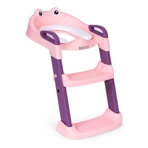 Adapter za wc šolju za decu sa stepenikom, pink, ECOTOYS - Img 3