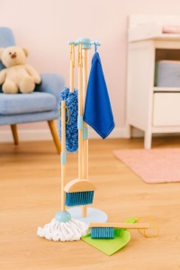 Drveni set za čišćenje za decu – metla, mop i đubrovnik, 7 delova – ECOTOYS - Img 3
