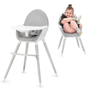 KINDERKRAFT HIGH STOLICA ZA HRANJENJE 2U1 FINI FULL GREY - Img 6