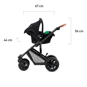 KINDERKRAFT KOLICA ZA BEBE 3U1 PRIME MINK PRO BLACK - Img 11