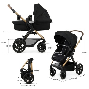 KINDERKRAFT MOOV 2 KOLICA ZA BEBE 3U1 PURE BLACK - Img 7