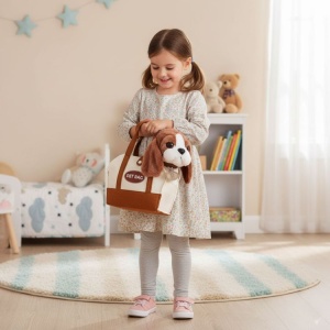 Plišana igračka za decu, štene Beogle, torba + četka za negu - Img 3