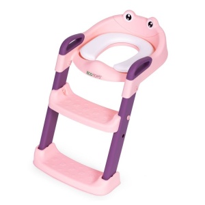 Adapter za wc šolju za decu sa stepenikom, pink, ECOTOYS - Img 4