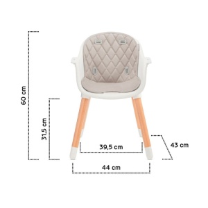 KINDERKRAFT STOLICA ZA HRANJENJE 2U1 SIENNA GREY - Img 6
