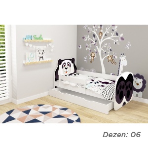 KREVET ZA DECU ANIMALS 180X80 CM SA DODATNOM FIOKOM WHITE ACMA VII 06