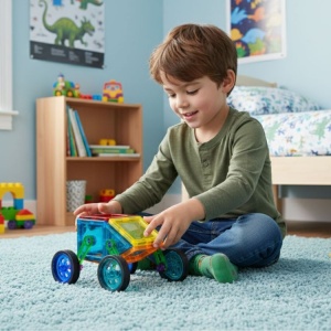 Set magnetnih kocki za decu – kuća i auto, 48 delova - Img 10