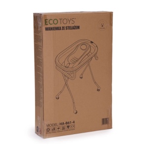 Sklopiva kadica za bebe sa postoljem, odvodom i LCD termometrom – ECOTOYS - Img 10