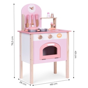 Dečija kuhinja pink sa 2 dodataka,rernom,slavinom i sudoperom ECOTOYS - Img 5