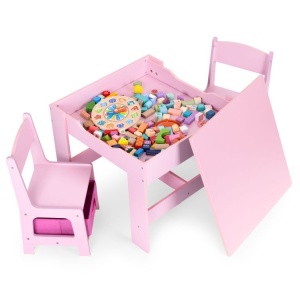 Dečiji set sto i 2 stolice sa tablom za pisanje Pink ECOTOYS - Img 8