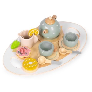Drveni set za čaj – čajnik, šoljice, 14 delova – ECOTOYS - Img 4