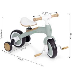Ecotoys balans bicikl sa pedalama i pomoćnim točkovima 3u1 green - Img 5