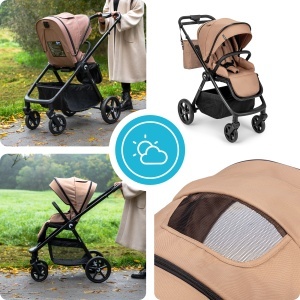 Kidnort Alskar kolica za bebe set 2u1 mocha mousse - Img 8