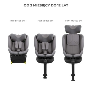 KINDERKRAFT AUTO SEDIŠTE I-FIX ENDURA SAFE 61-150CM GREY - Img 5