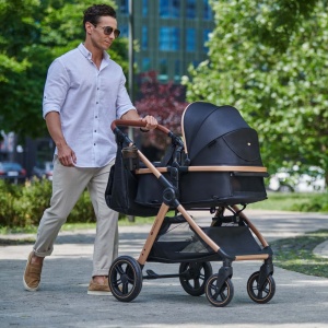 KINDERKRAFT ESME PRO KOLICA ZA BEBE 3U1 SAND BEIGE - Img 4