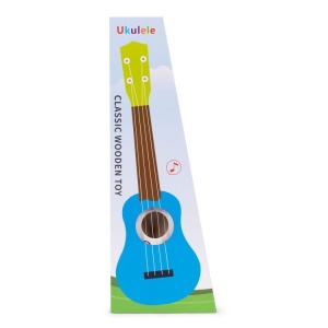 Ukulele drvena gitara za decu sa 4 najlonske žice i trzalicom bela– ECOTOYS - Img 8