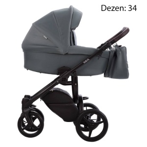 Bebetto Luca 2018 kolica za bebe set 3u1 crni ram 34