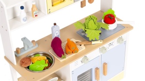 Dečija kuhinja – Rerna, mašina za pranje veša, mikrotalasna i 12 dodataka – ECOTOYS - Img 7